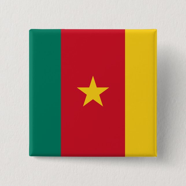 Cameroon Flag 15 Cm Square Badge (Front)