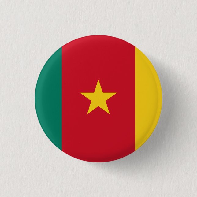 Cameroon Flag 3 Cm Round Badge (Front)