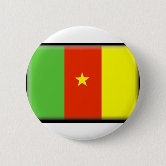 Cameroon Flag 6 Cm Round Badge (Front)