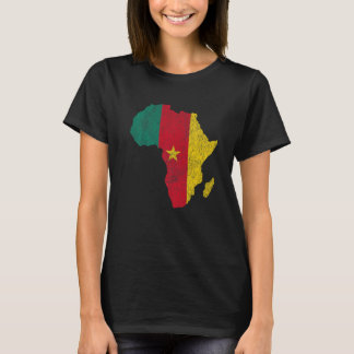 Cameroon Flag Africa Continent Silhouette Gift Cam T-Shirt