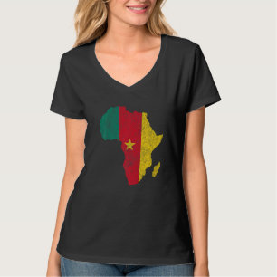 Cameroon Flag Africa Continent Silhouette Gift Cam T-Shirt