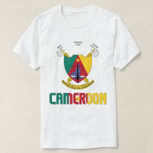 Cameroon Flag and Coat Of Arms Patriotic T-Shirt