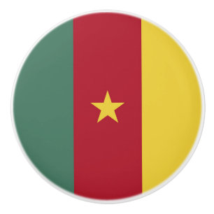 Cameroon flag ceramic knob