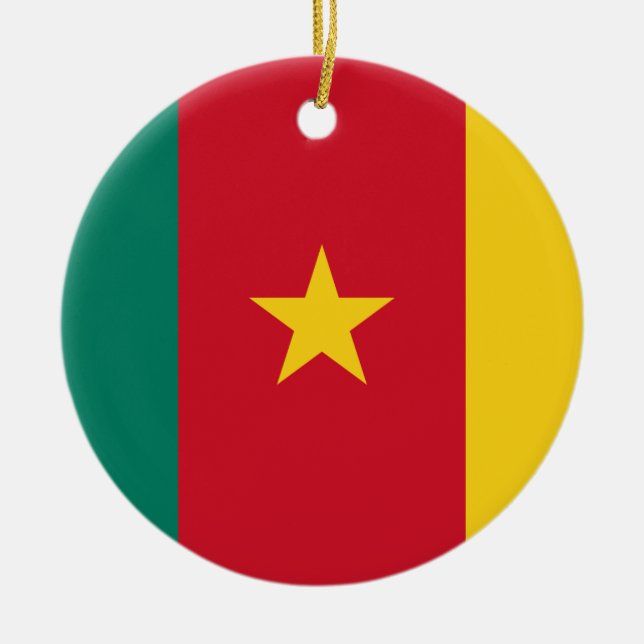 Cameroon flag Ceramic Ornament (Front)