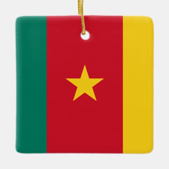 Cameroon Flag Ceramic Ornament (Front)