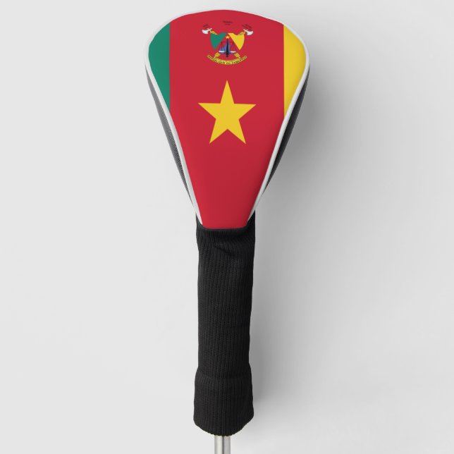 Cameroon flag-coat arms  golf head cover (Front)