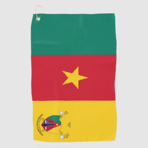 Cameroon flag-coat arms golf towel