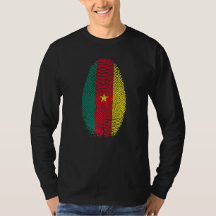 Cameroon Flag Fingerprint It Is In My Dna Cameroo T-Shirt