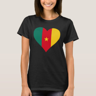 Cameroon Flag Heart Cameroon Love Cameroon T-Shirt