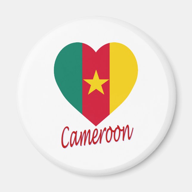 Cameroon Flag Heart Magnet (Front)