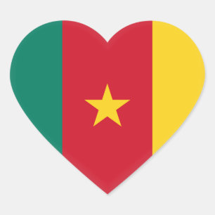 Cameroon Flag Heart Sticker