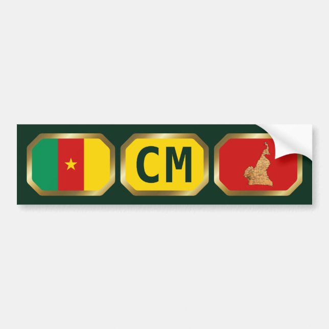 Cameroon Flag Map Code Bumper Sticker (Front)
