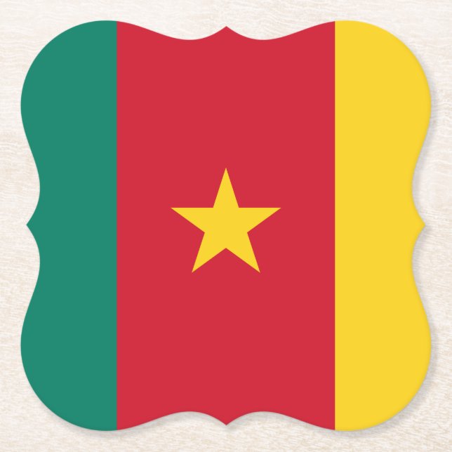 Cameroon Flag Paper Coaster (Front)