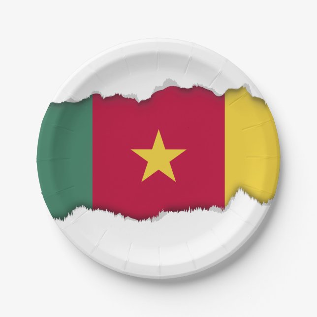 Cameroon Flag Paper Plate (Front)