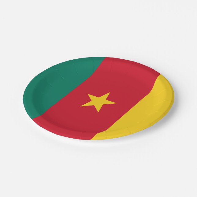 Cameroon flag paper plate (Angled)