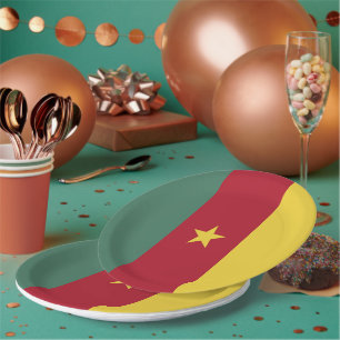 Cameroon flag paper plate