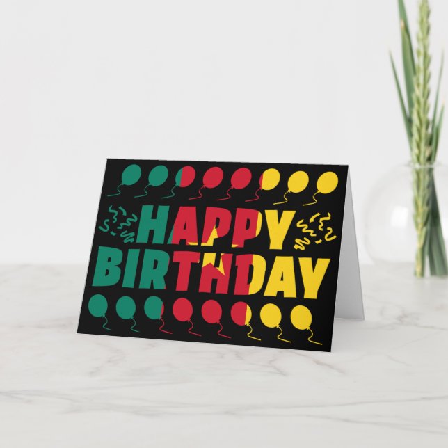 Cameroon Flag Patriotic Birthday Card (Front)