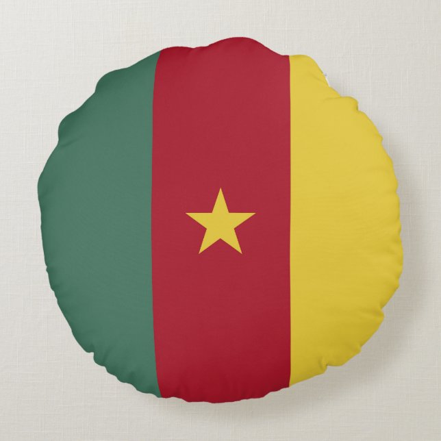 Cameroon flag round cushion (Back)