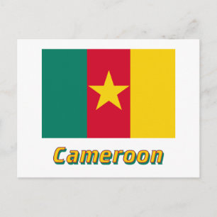 Cameroon Flag with Name Postcard
