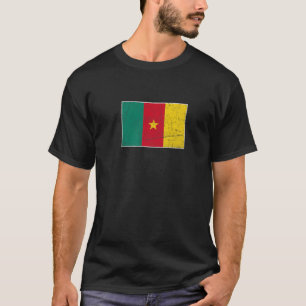 Cameroon Flag With Vintage Cameroonian National Co T-Shirt