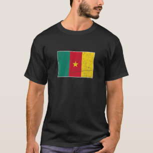 Cameroon Flag With Vintage Cameroonian National Co T-Shirt