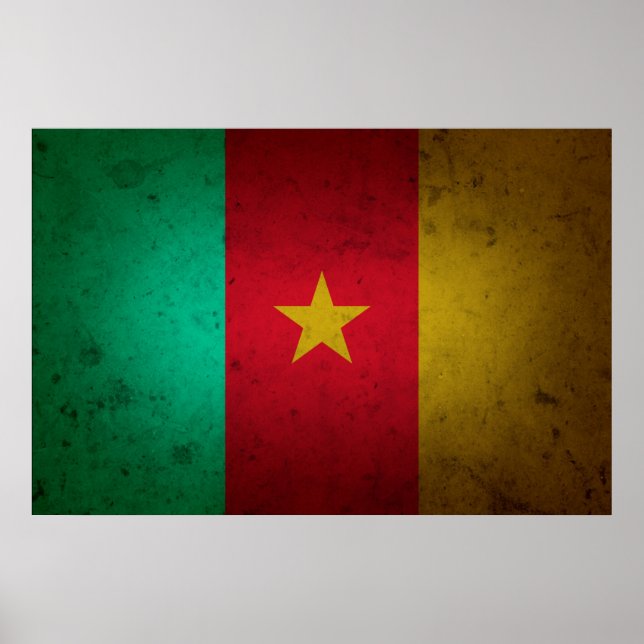 Cameroon Grunge Flag Cameroonian Texture Poster (Front)