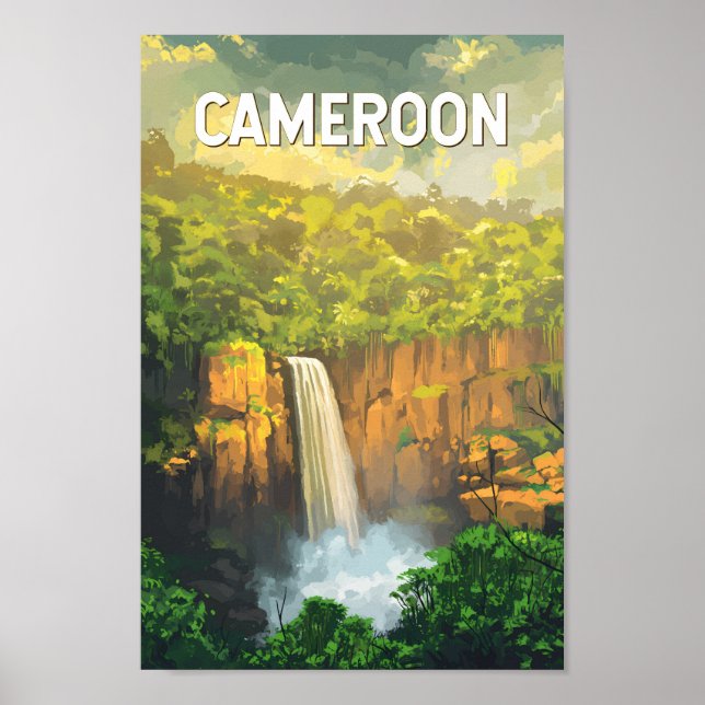 Cameroon Illustration Travel Art Vintage Poster (Front)