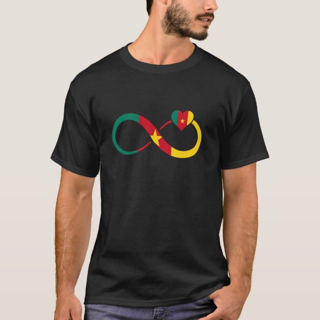 Cameroon Infinity Heart Cameroonian Pride Cameroon T-Shirt (Front)