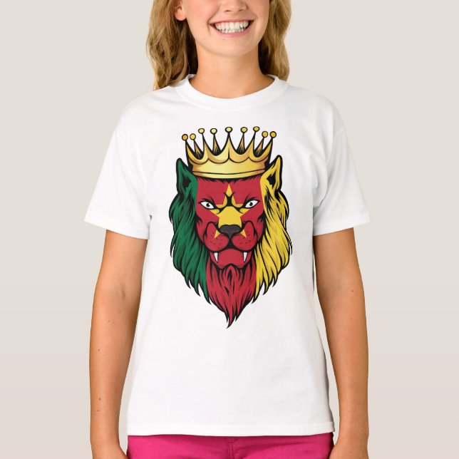 Cameroon Lion King Flag  T-Shirt (Front)