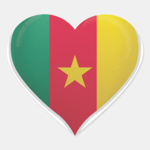 Cameroon love flag pride heart sticker
