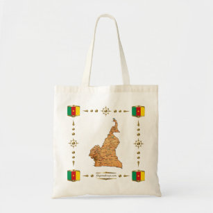 Cameroon Map + Flags Bag