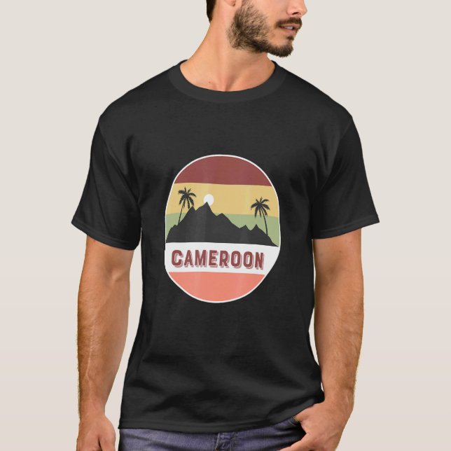 Cameroon Mountain And Palms T-Shirt (Front)