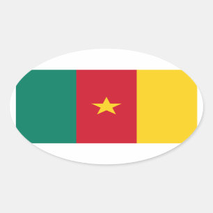 Cameroon National Flag Oval Sticker