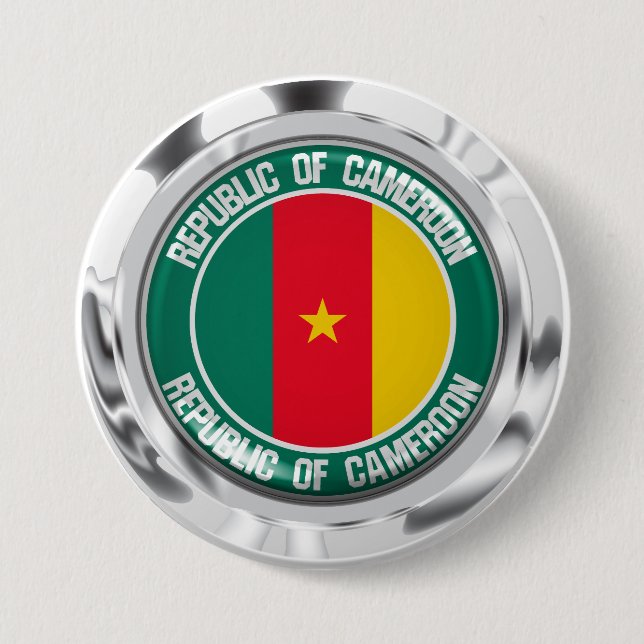 Cameroon Round Emblem 7.5 Cm Round Badge (Front)