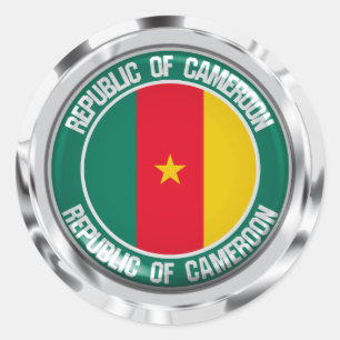 Cameroon Round Emblem Classic Round Sticker