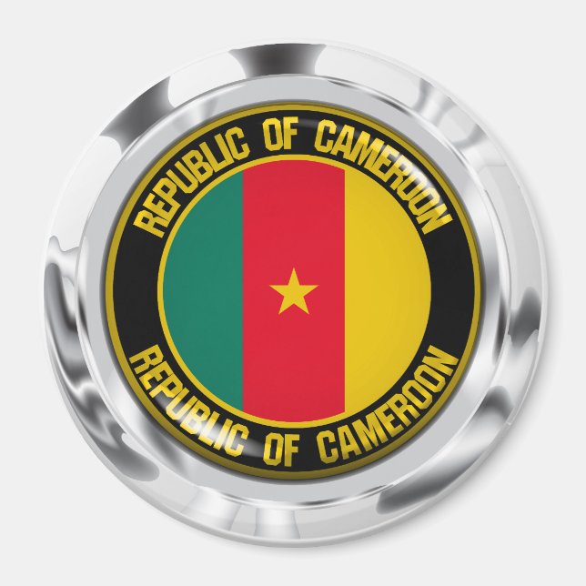 Cameroon Round Emblem Magnet (Front)
