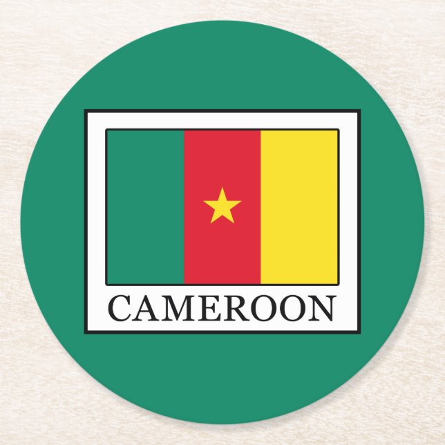 Cameroon Round Paper Coaster (Front)