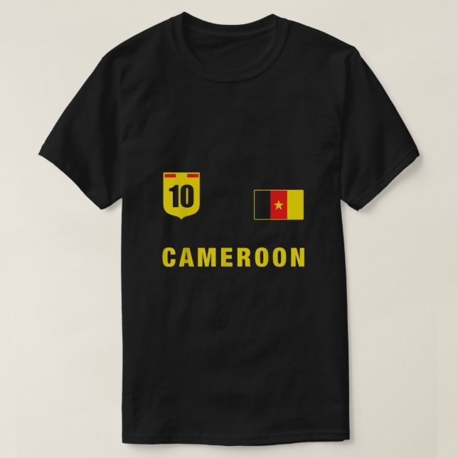 Cameroon Soccer Team Jersey Blue Cameroon Apparel  T-Shirt (Design Front)