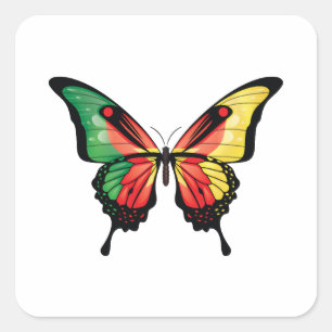 Cameroon Swallowtail Butterfly Flag Sticker
