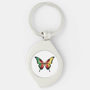 Cameroon Swallowtail Butterfly Flag Sticker Key Ring
