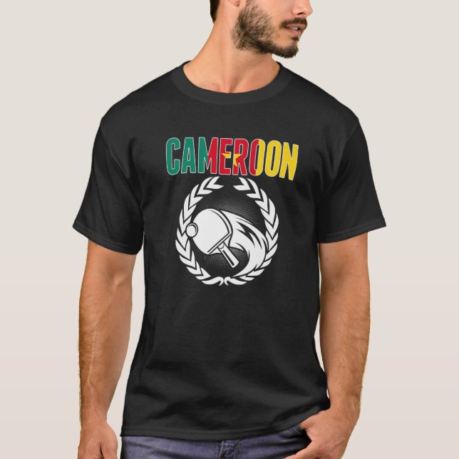Cameroon Table Tennis  Cameroonian Ping Pong Suppo T-Shirt (Front)