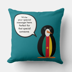 Cameroon Talking Ms Penguin Personalised Cushion