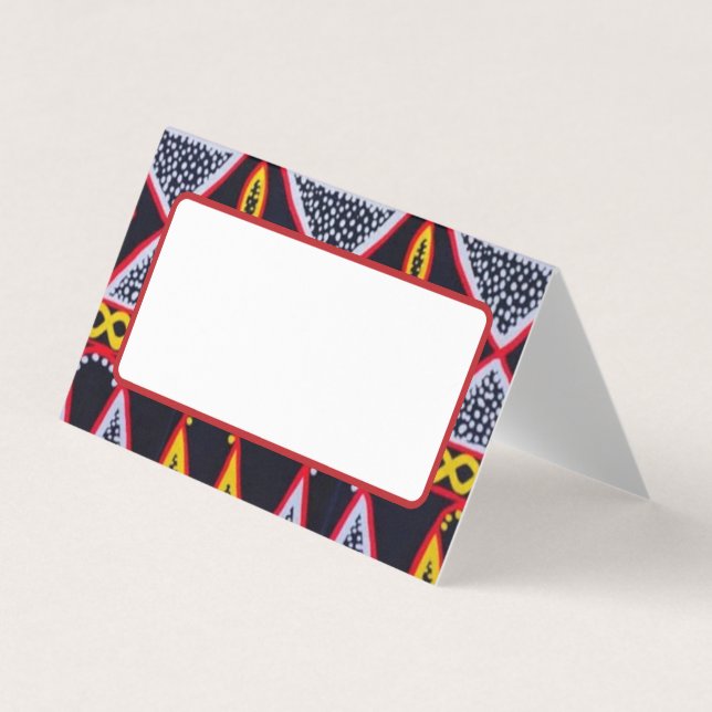 Cameroon Toghu Pattern Place Cards (Front)