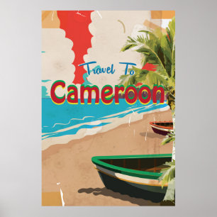 Cameroon vintage travel poster