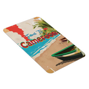 Cameroon vintage travel poster magnet
