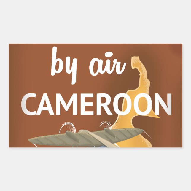 Cameroon Vintage Travel poster Rectangular Sticker (Front)