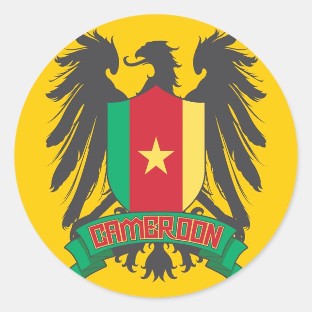 Cameroon Winged Classic Round Sticker (Front)