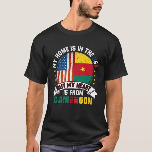 Cameroonian American Patriot Heart is from Cameroo T-Shirt (Front)