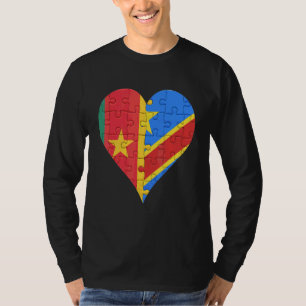 Cameroonian Congolese Flag Heart T-Shirt