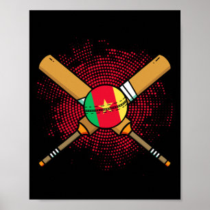 Cameroonian Cricket Racket And Ll Flag Of Cameroon Poster